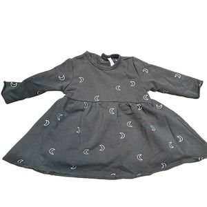 Quincy Mae Long Sleeve Grey Dress with Moon Design, NWOT
